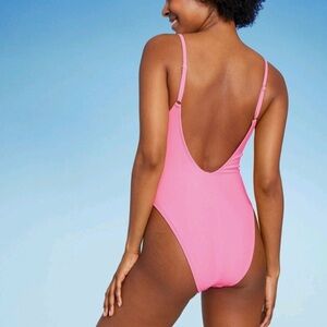 Target NWT Wild Fable neon Pink One-Piece Swimsuit monokini XS